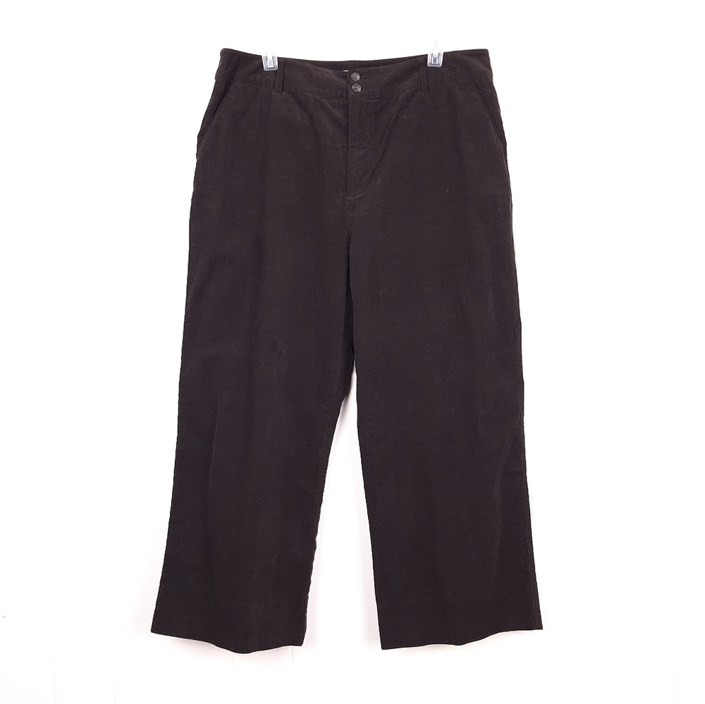 Garnet Hill Cropped Wide Leg Cord Pants relaxed corduroy fall neutral dark brown